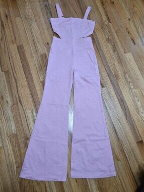 Pink Flare Leg Jumpsuit | Denim By Flying Tomato